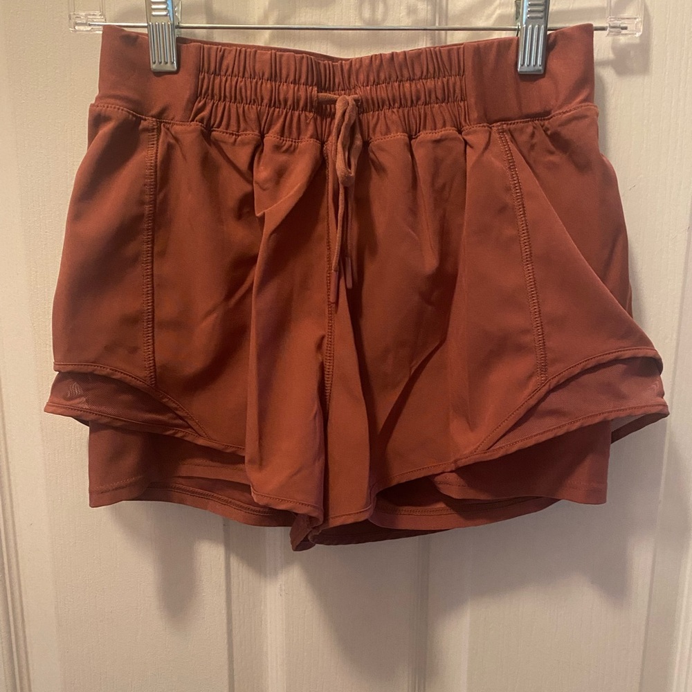 MPG Women's Athletic Shorts in Rust